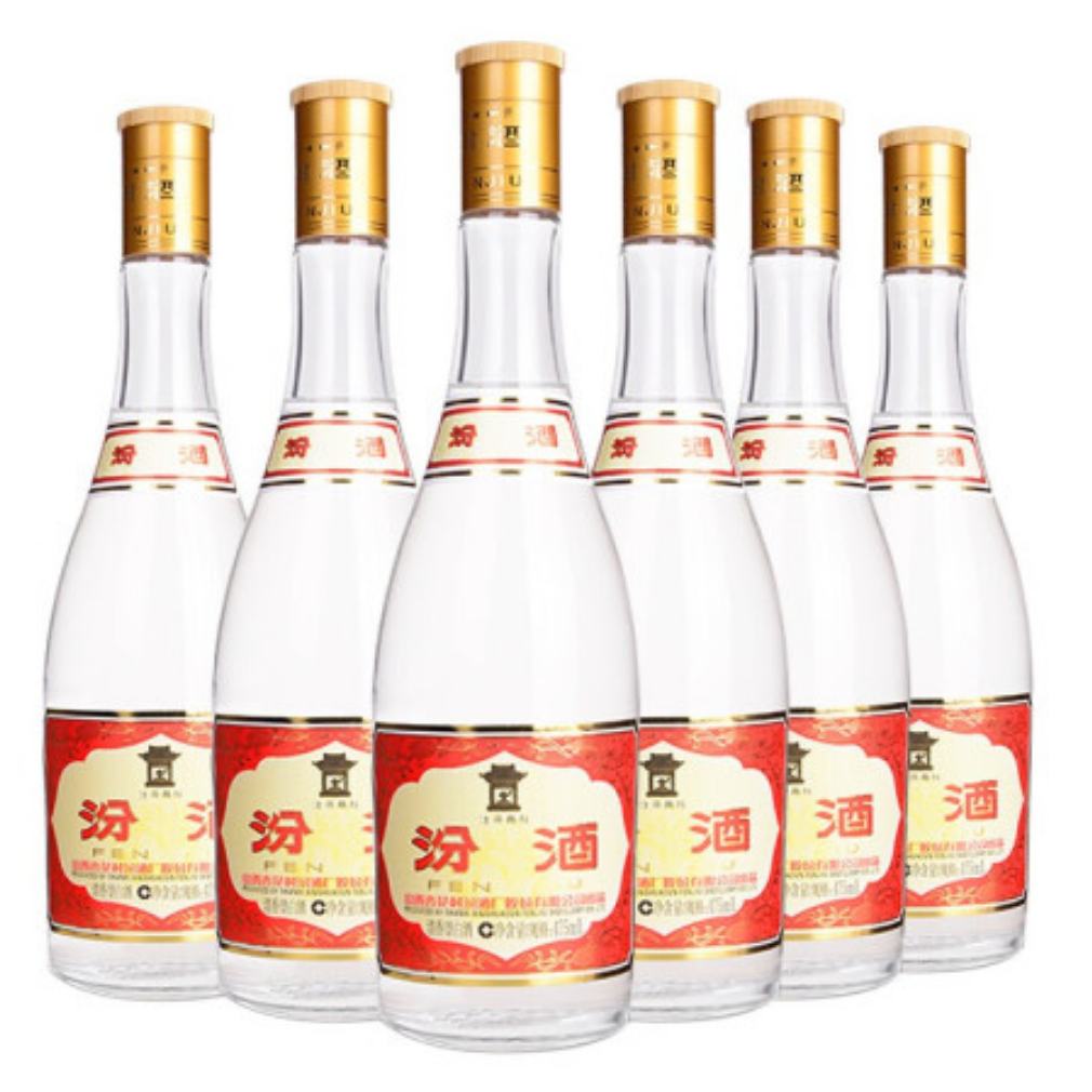 Plus会员：汾酒 53度黄盖玻汾 清香型白酒 高度口粮酒 泡酒 53度 475mL 6瓶 +凑单 239.16元（需领券）