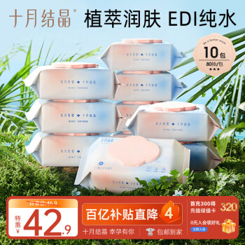 十月结晶婴儿湿纸巾宝宝手口柔湿巾新生手口专用