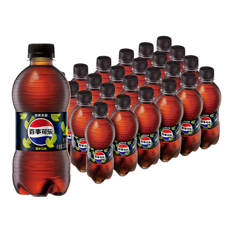 百事可乐 无糖 Pepsi 青柠味 汽水 300ml*24 饮料整箱 *4件 113.28元（需领券，合28.32元/件）