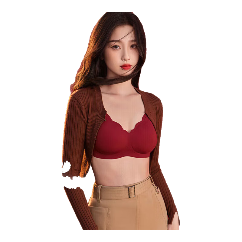 ubras 母亲节钻石纱夹心软支撑花瓣杯文胸内衣女胸罩背心 63元