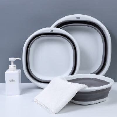 鹏境可折叠脸盆学生宿舍塑料盆便携式压缩旅行折叠盆 小号折叠盆 2.45元