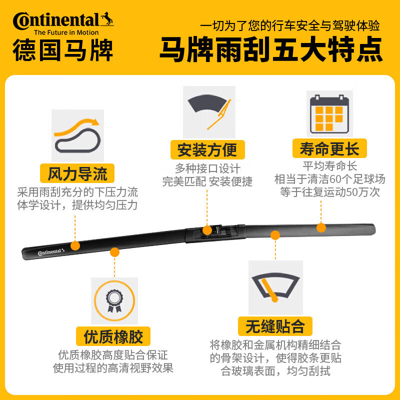 马牌 雨刮器无骨S系列适用99%车型 券后48.05元