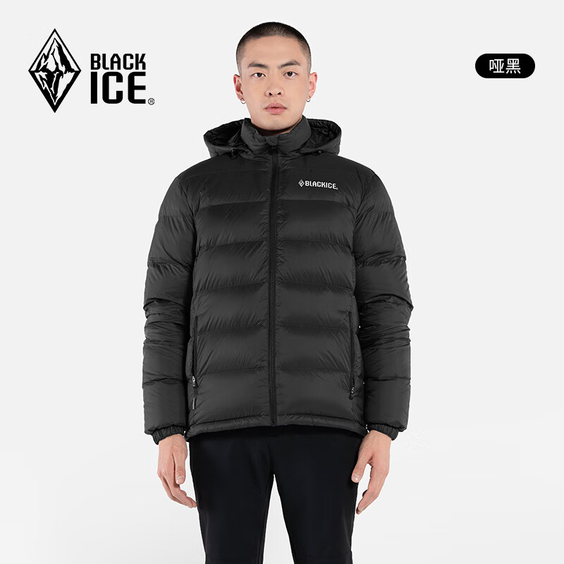 BLACKICE 保暖连帽羽绒服 可脱卸帽 男款 F8902MJ 哑黑 L 281.3元