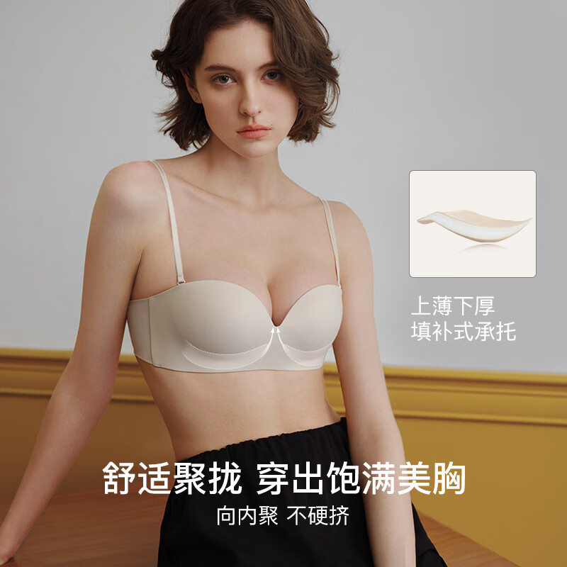 ubras 抹胸防滑聚拢内衣 女性感小胸无肩带内衣女粉底液 裸感肤-经典款 75A 139元包邮