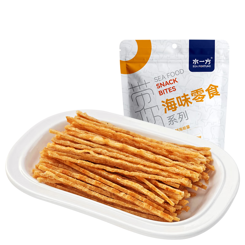 水一方现烤鱼片 鱼片零食健康食品大连特产聚会零食 先生鱼条60g 25元（合4.17元/件）