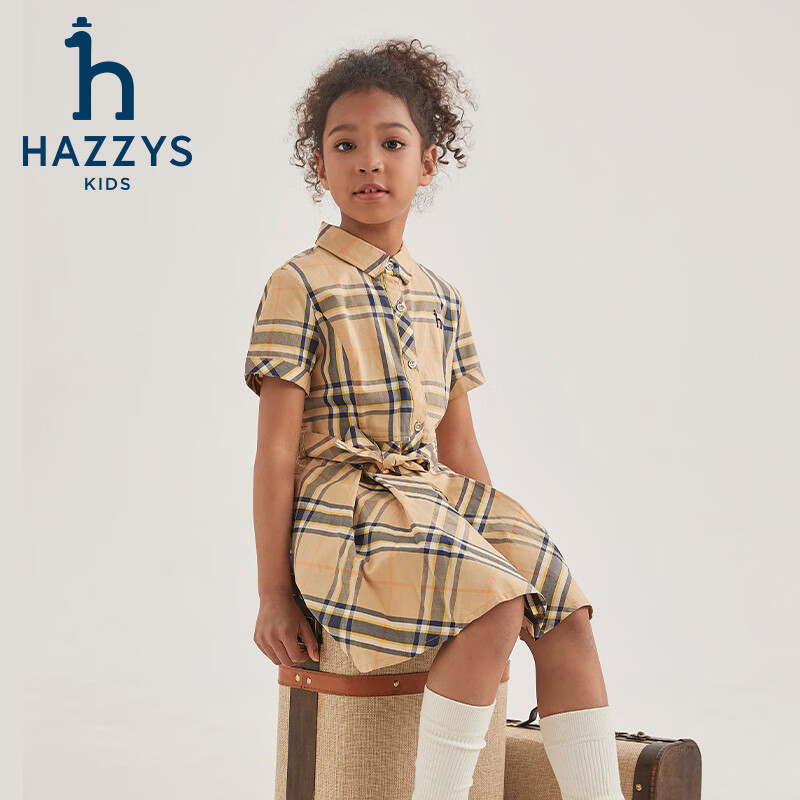 哈吉斯HAZZYS 童装女童半袖连衣裙 暖卡其 155 249元（需领券）