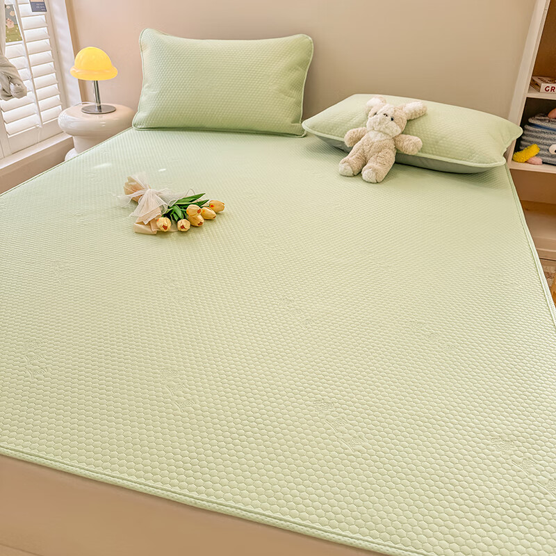 索隆 豆豆席凉豆豆床席凉感冰丝床单空调席三件套 150*200cm/单席 HT.小米粒清新绿 99元