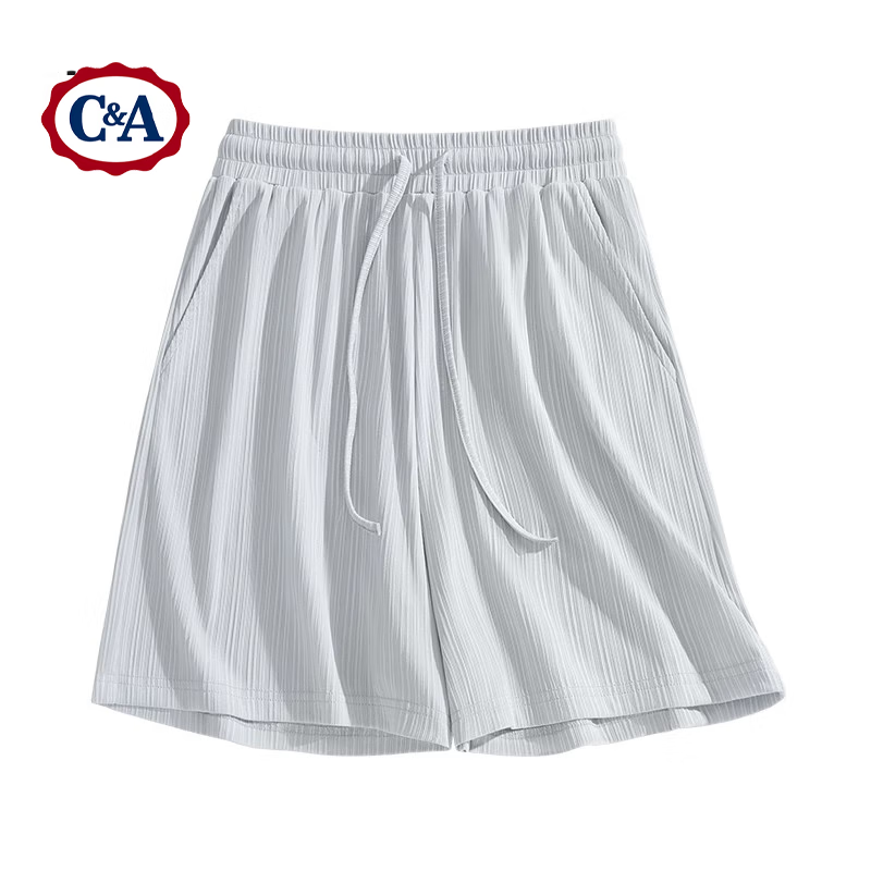 C&A黑色裤子女夏季2025新款冰丝凉感休闲裤小个子五分短裤 79.9元