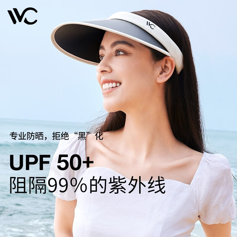 VVC 女士夏季遮阳帽 黑拼白 券后39元