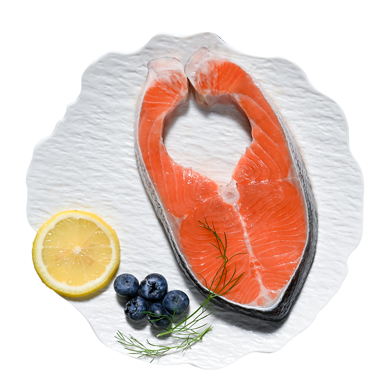 plus：禧美海产 冷冻智利三文鱼排 净重2斤+凑单 61.99元/2斤