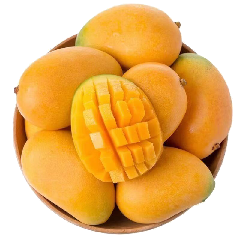直播专享 正宗新鲜小台农芒果软糯香甜现摘时令水果 轻微花皮半熟发货 2个装【单果50-70g】 1元包邮