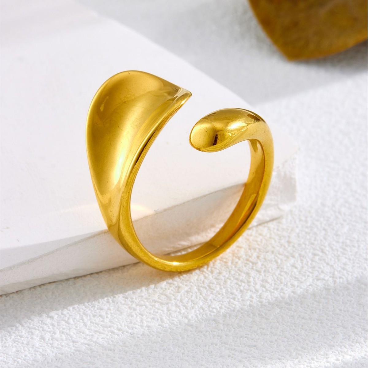 法式小众可调节时尚质感开口戒指ins潮冷淡风 跨境钛钢饰品