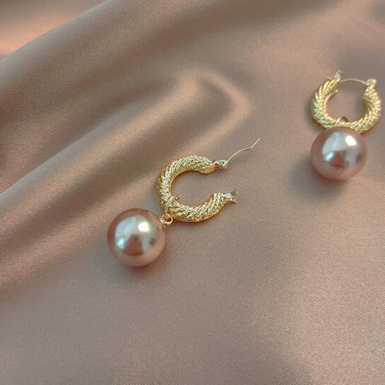 复古金属耳圈珍珠耳饰港风耳环女耳圈 复古金属耳圈珍珠耳环