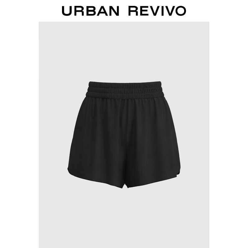 UR UR 女简约运动休闲松紧腰超宽松短裤 23.61元