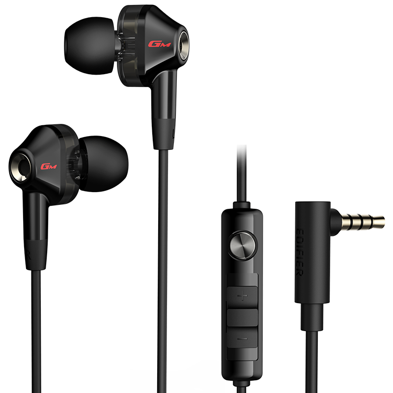 漫步者（EDIFIER）HECATE GM360有线游戏耳机入耳式降噪双动圈电脑手机吃鸡音乐电竞耳塞 3.5mm接口 黑色【四喇叭发声】 71.01元（需领券）