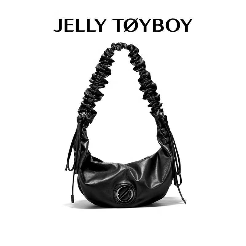 JellyToyboy包包女包JTB云团牛角包.春夏真皮牛皮大容量饺子包通勤单肩斜挎包 安可拉红色 300元（需领券）