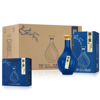 浓匠蓝原浆白酒整箱特价52度浓香型白酒粮食酿造酒500ml*6瓶礼盒装 52度 500mL 6瓶