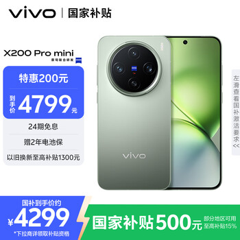 vivo X200 Pro mini 手机 6.31英寸纤薄小直屏 钛青 12+512G
