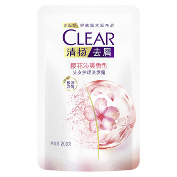 清扬 去屑洗发露 樱花沁爽型 补充装200g