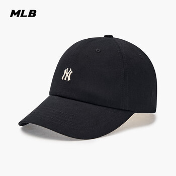 PLUS会员:MLB棒球帽子夏季小LOGO软顶鸭舌帽休闲送礼3ACPB045N-50BKS