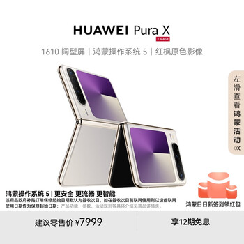 HUAWEI/华为 Pura X 手机 折叠屏鸿蒙操作系统5红枫原色影像 月影灰 12GB+512GB