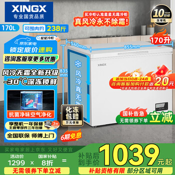 星星 XINGX 170升冷藏冷冻两用卧式冷柜大容量 电脑控温节能 BD/BC-170WE
