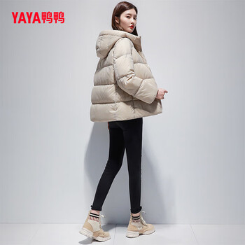 鸭鸭秋冬宽松休闲小个子面包服女都市户外保暖防风立领女士羽绒服
