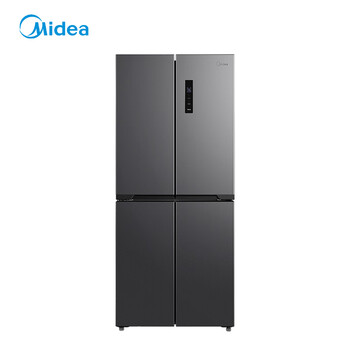 国家补贴：美的 61厘米薄407升十字对开四开门一级双变频风冷无霜大容量家用电冰箱BCD-407WSPZM(E)