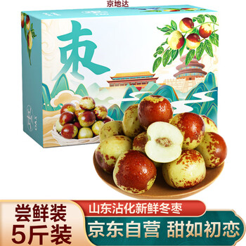 京地达山东沾化冬枣 净重5斤装 单果12g+ 新鲜水果 源头直发包邮
