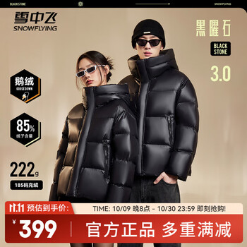 雪中飞 男女情侣鹅绒羽绒服 经典3.0
