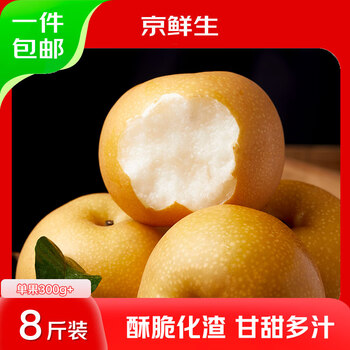 京鲜生 山东莱阳秋月梨 净重8斤 单果300g+ 中秋鲜果 源头直发