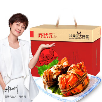 今日必买：苏状元 大闸蟹鲜活 全母蟹2.3-2.6两 6只螃蟹去绳足重生鲜海鲜水产中秋礼盒