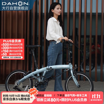 国家补贴、PLUS会员：DAHON 大行 P10 折叠自行车 20英寸 10速 PAA003 消光灰蓝