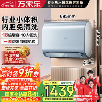 万家乐【云翼小蓝瓶D60-B6R1超一级能效】电热水器60升 扁桶超薄双胆免清洗小尺寸空间大师国家补贴20%