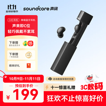 声阔（SoundCore）A30i蓝牙耳机真无线入耳式主动降噪防水长续航适配小耳朵适用苹果华为小米黑