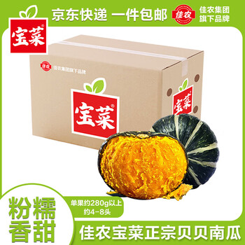 佳农 京鲜生 Mr.Seafood宝菜山东贝贝南瓜净重4.5斤