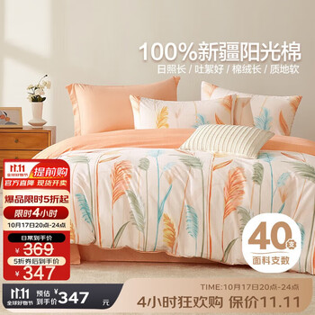 博洋 芦森 全棉磨毛四件套 1.8m床