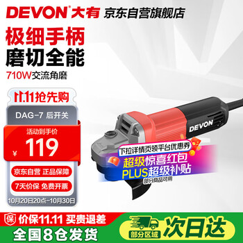 大有 DEVON DAG710W角磨机 后开关