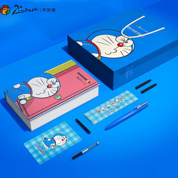 毕加索（pimio）钢笔礼盒哆啦A梦联名套装叮当猫成人毕业礼物男女学生练字笔墨水笔931经典蓝