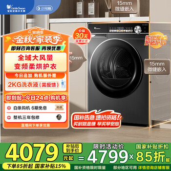 小天鹅 LittleSwan 10KG热泵烘干机 TH100VH81MAX 变频大风量 超薄全嵌 多维除菌螨 小乌梅MAX轻享版 国家补贴