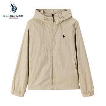 U.S. POLO ASSN. 男款连帽休闲夹克 防风防水运动上衣