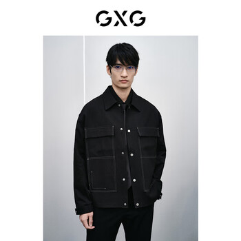 GXG 男装 明线设计夹克 黑色 165/S