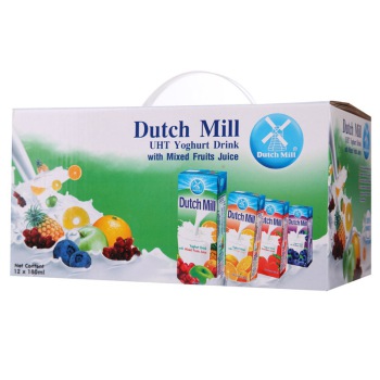 泰国 进口酸奶 达美(Dutch Mill) 混合果味酸奶 180ml*12 礼盒装约